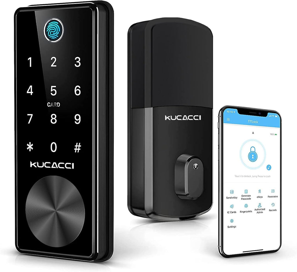 Smart Deadbolt Lock with Keypads, Biometric Electronic Door Lock, Keyless Entry Door Lock (Silver) S269