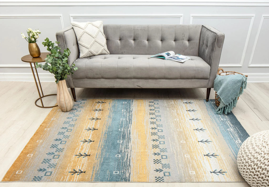 Yellow Tribal Bohemian Area Rug 2'6" x 4' O8006
