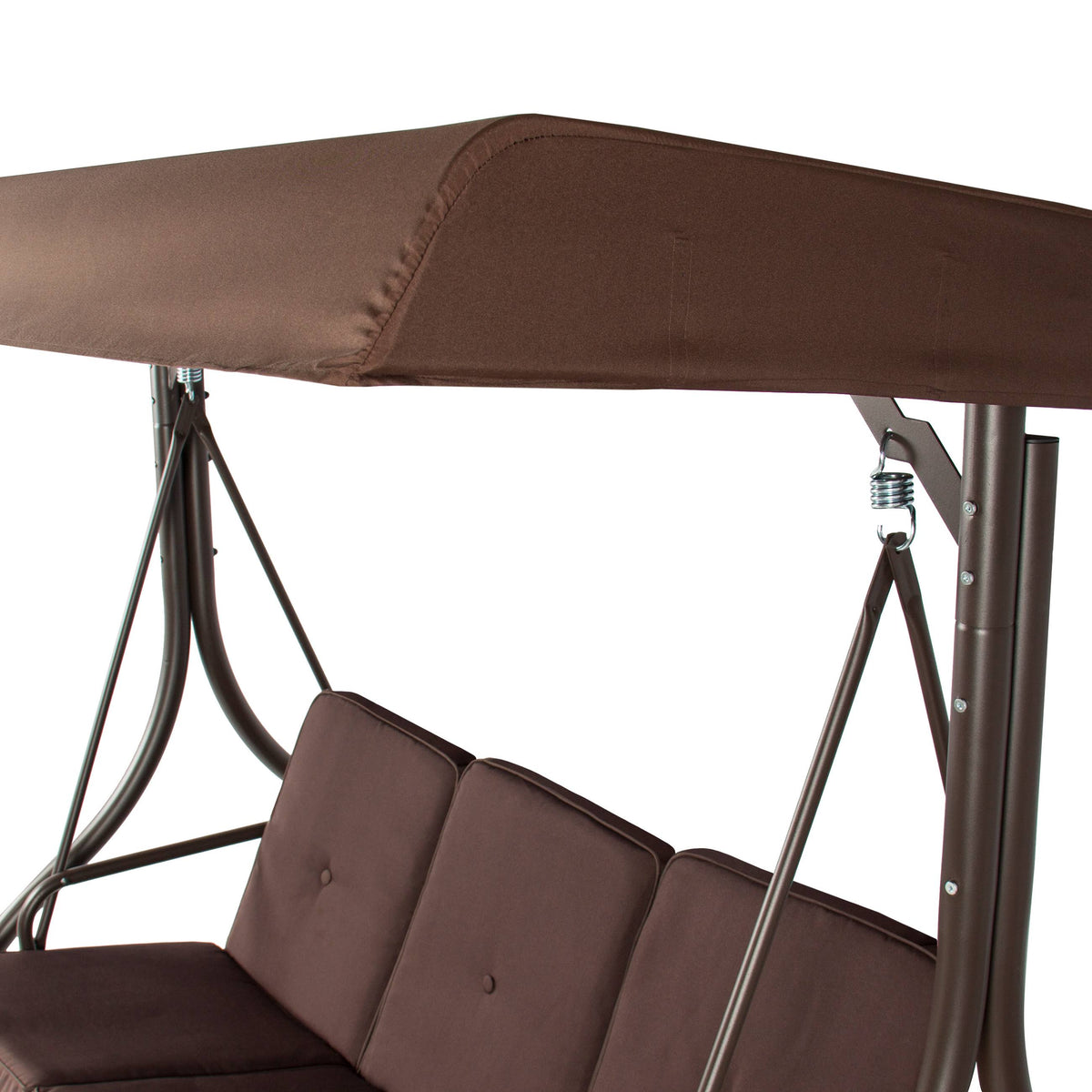 3-Seat Converting Outdoor Patio Swing with Canopy, Brown U976881