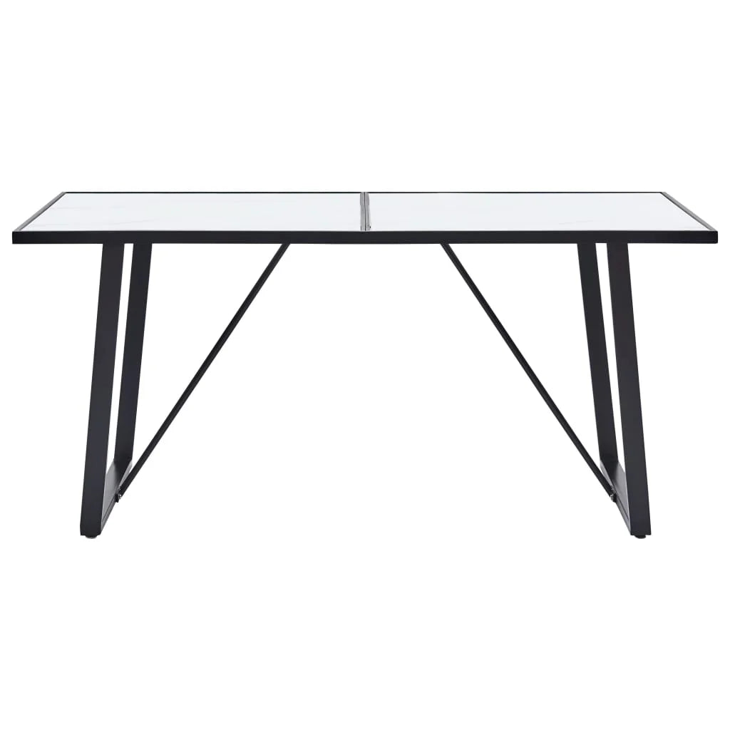 White Tempered Glass Dining Table R800