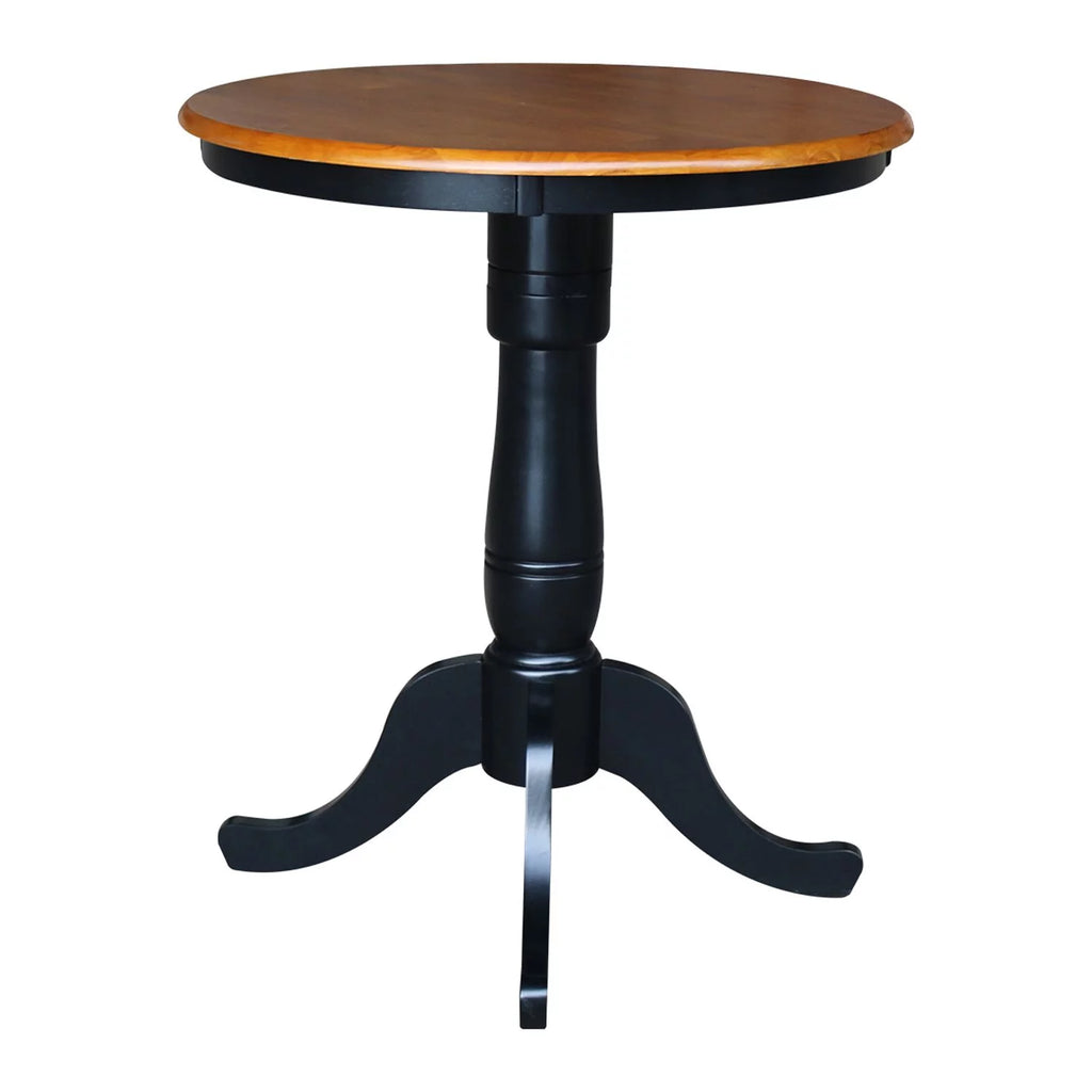 Round Top Pedestal Dining Table with Black Base E26929