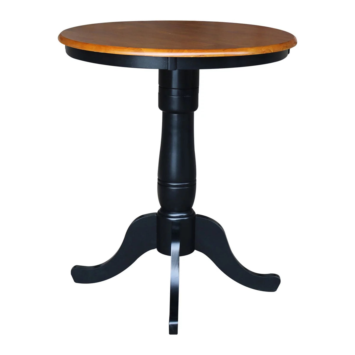 Round Top Pedestal Dining Table with Black Base E26929