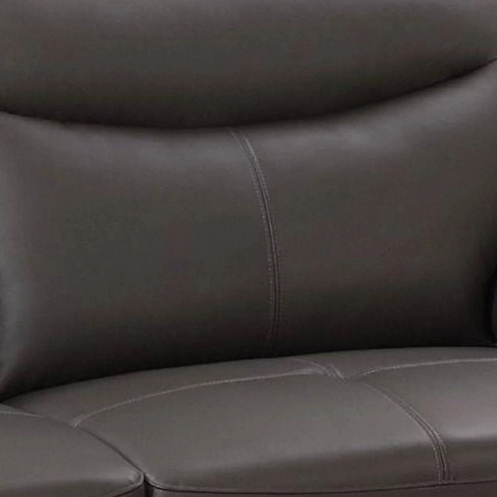 82 Inch Taupe Gray Leather Sofa I9232