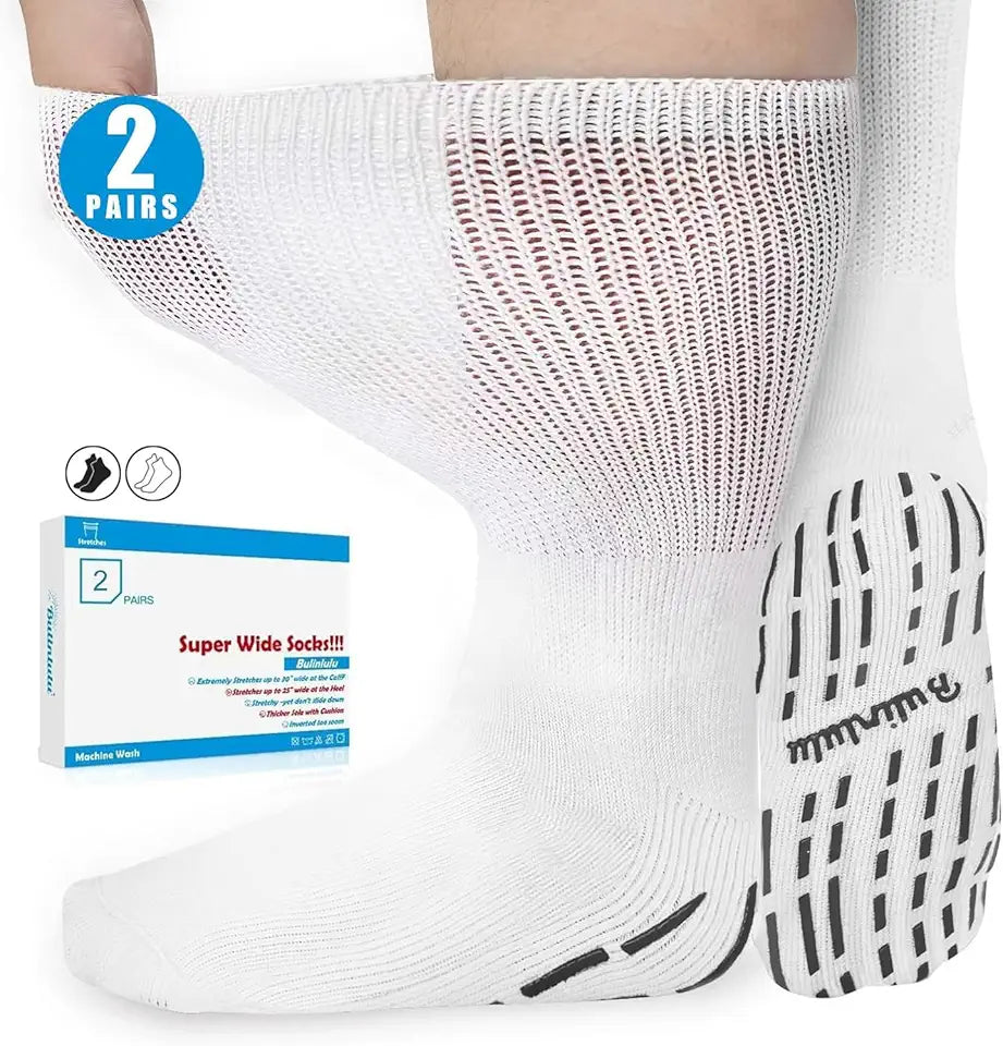 Extra Width Diabetic Socks 2 Pairs 13-15 A896