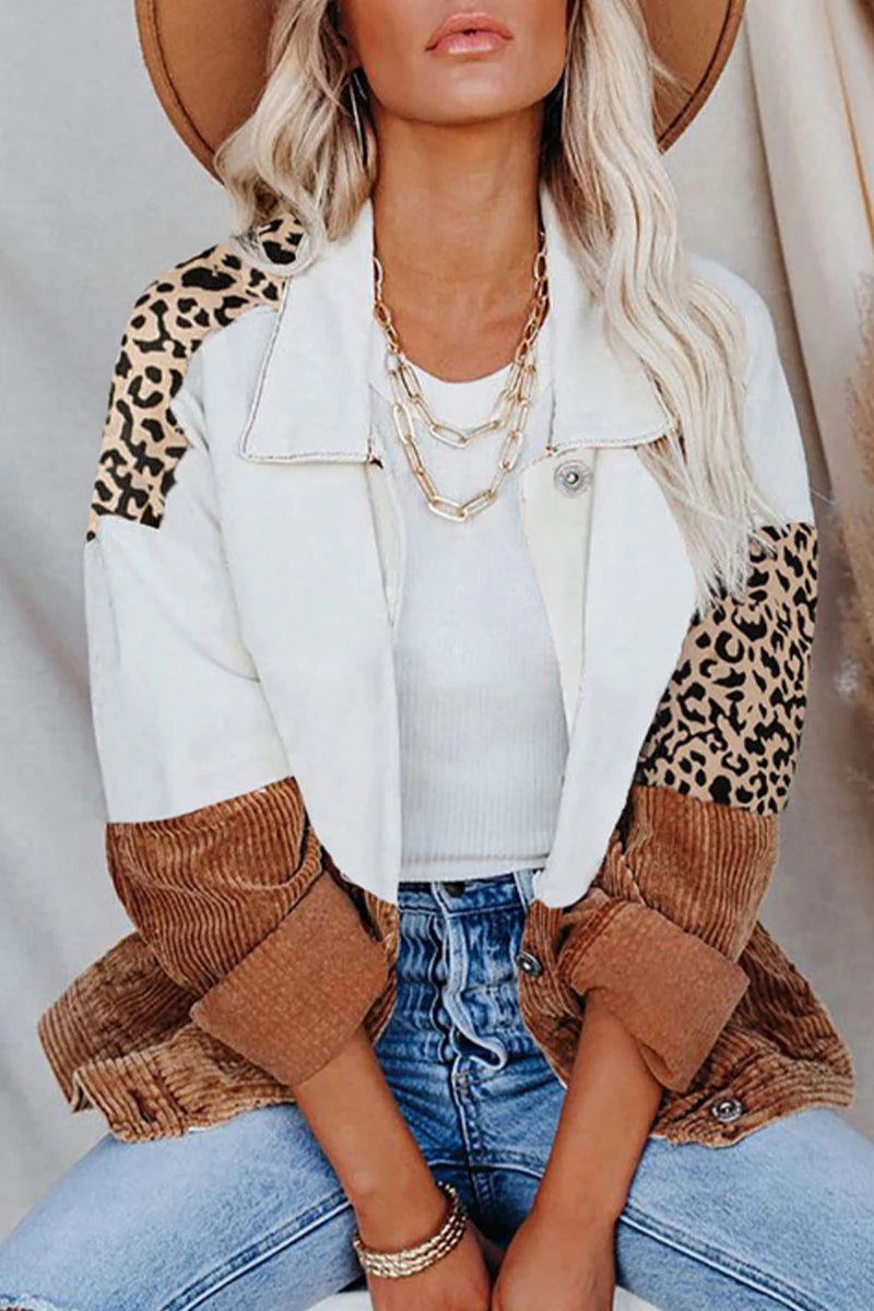 Camouflage Print Tassel Buckle Turndown Collar Outerwear O63537