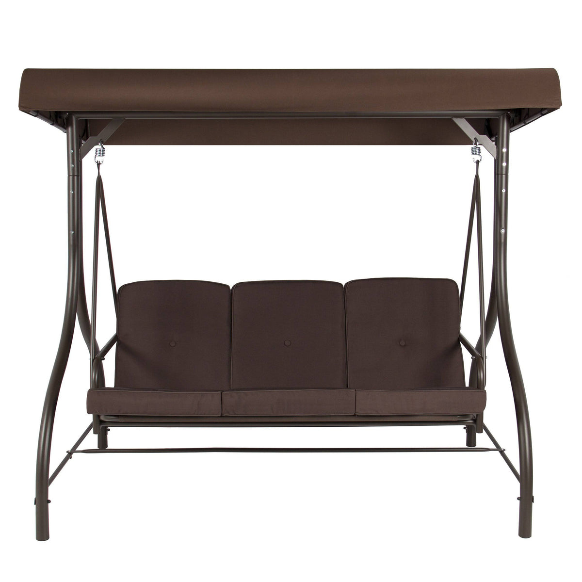 3-Seat Converting Outdoor Patio Swing with Canopy, Brown U976881
