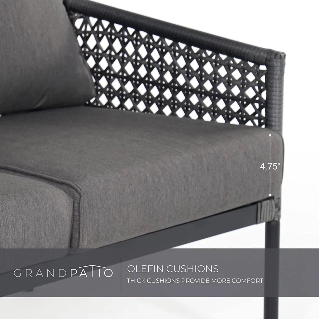 3-Piece All-Weather Wicker Sectional Sofa Set with Cushions J54599