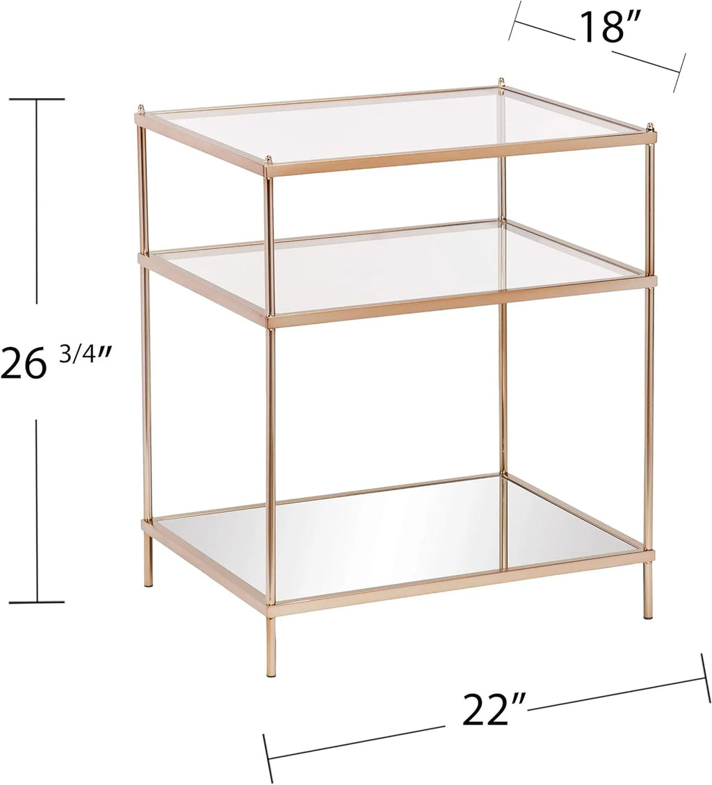 Mirrored 3-Tier Side Table Y5365