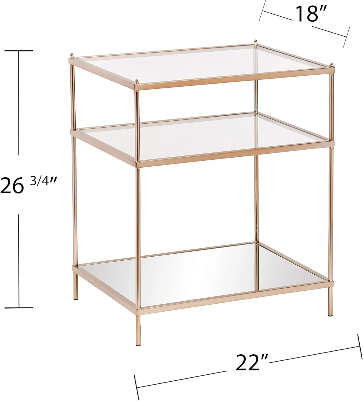 Mirrored 3-Tier Side Table Y5365