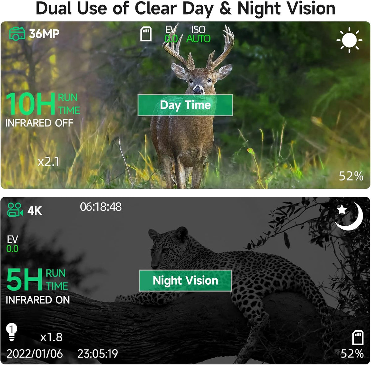 Night Vision Binoculars Goggles with 3'' Screen Rechargeable Lithium Battery S41421