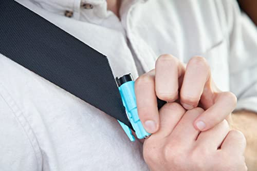 Emergency Keychain Car Escape Tool, 2-in-1 Seatbelt Cutter and Window Breaker, Black, Blue, Safety Yellow O967