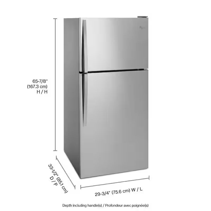 Top Freezer Refrigerator in Monochromatic Stainless Steel G86664