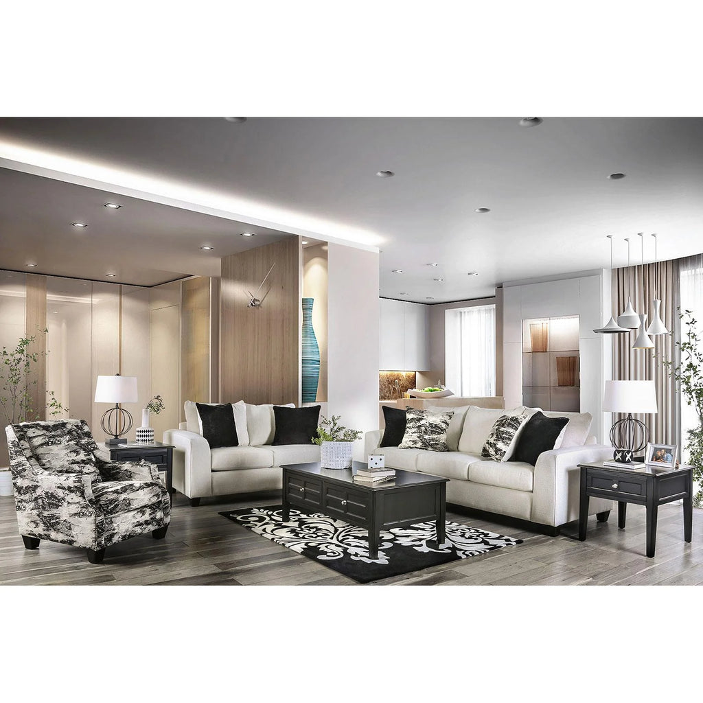 Ivory Fabric Sofa and Loveseat X436909