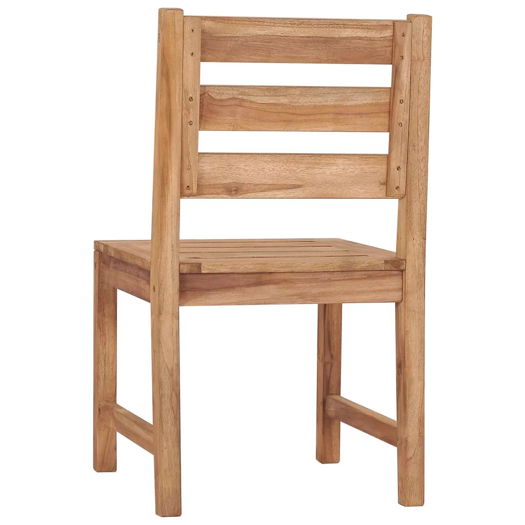2 pcs Solid Teak Wood Patio Chairs O866