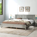 Pine King Size Solid Wood Platform Bed Frame with Headboard K5249
