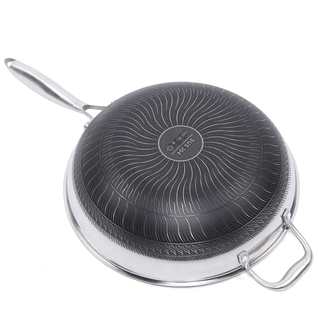 13In Nonstick Stainless Steel Frying Pan with Glass Lid X688