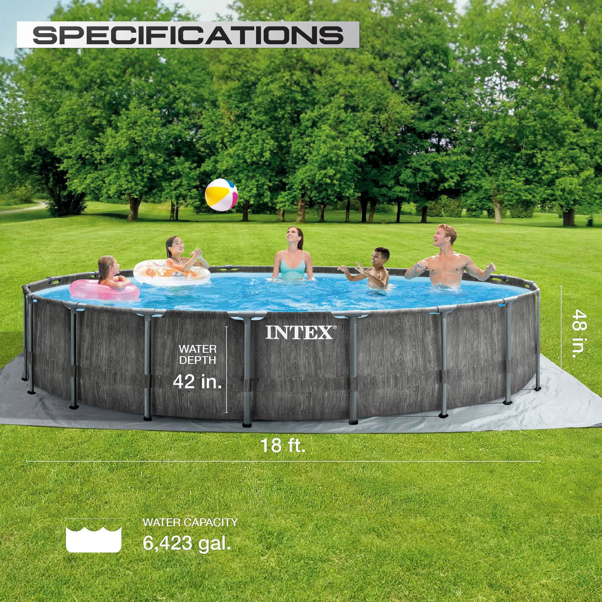 18' x 48 Above Ground Swimming Pool Set X841016