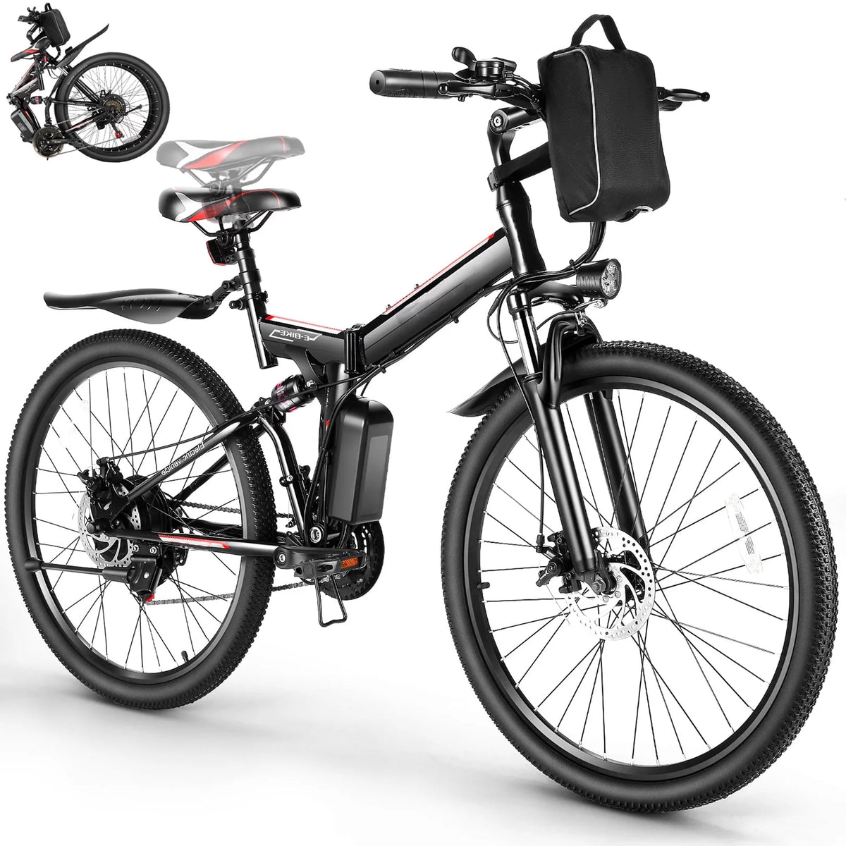 500W 26" Folding Electric Bicycle U89196