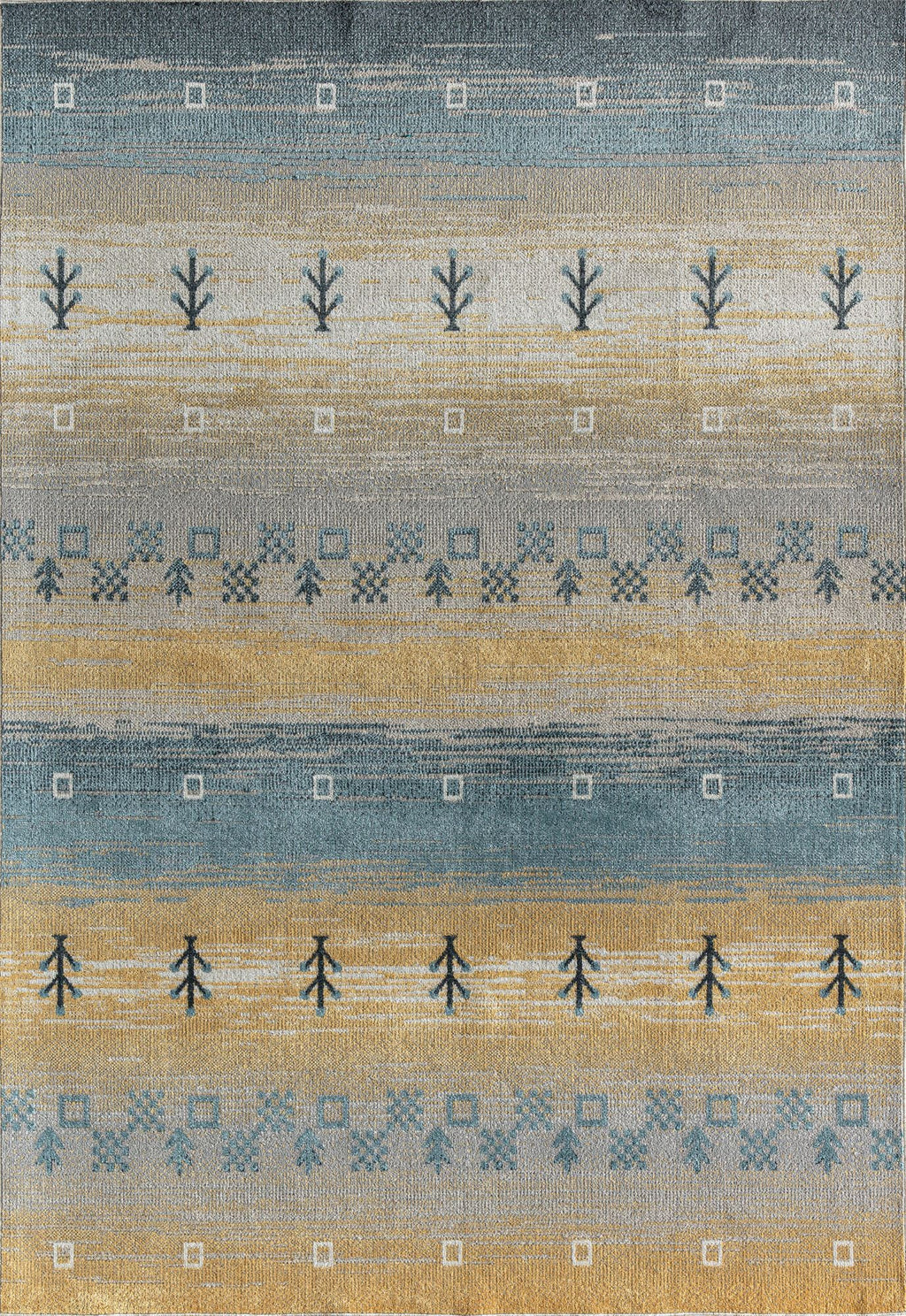 Yellow Tribal Bohemian Area Rug 2'6" x 4' O8006