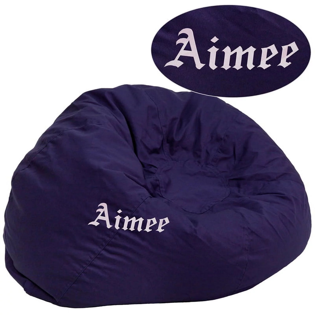 Oversized Solid Navy Blue Bean Bag Chair M4396