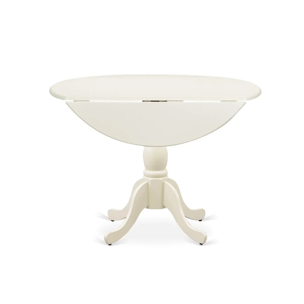 Linen White Wood Pedestal Dining Table O311