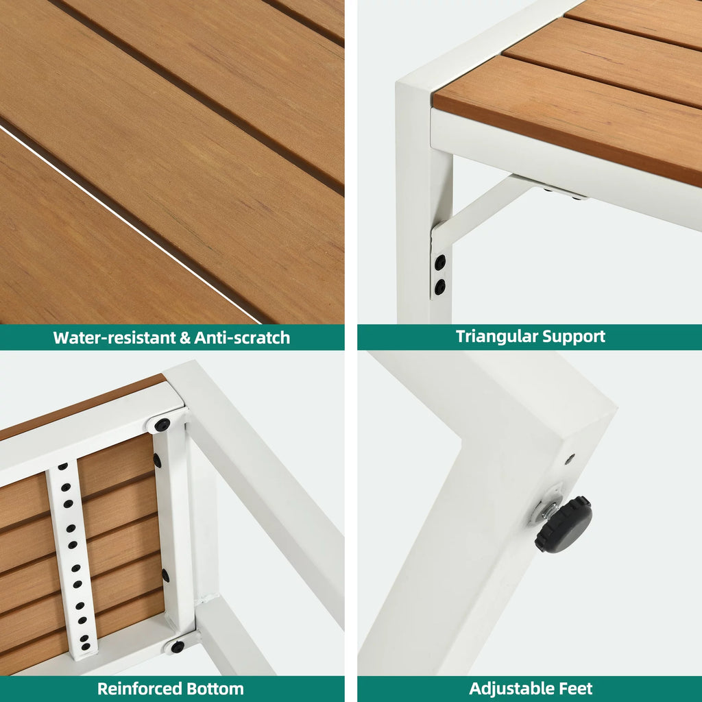 3 Pieces Patio Dining Table and Bench H910303