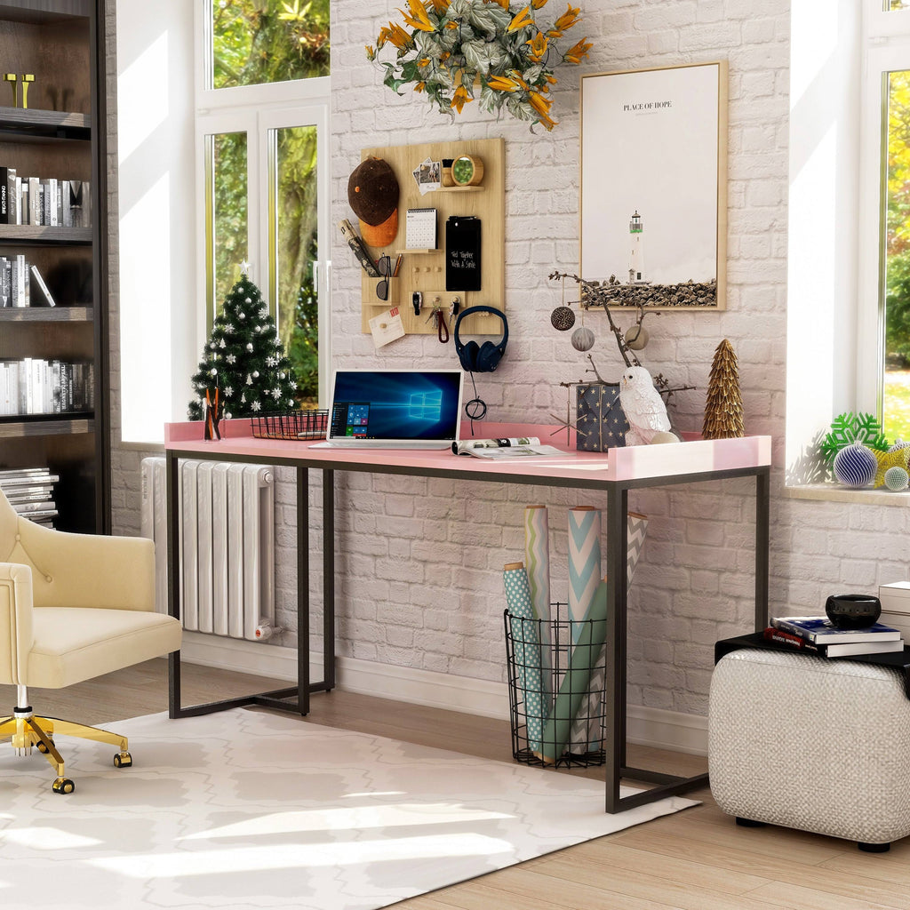 Black Industrial Computer Desk with USB Port E5984
