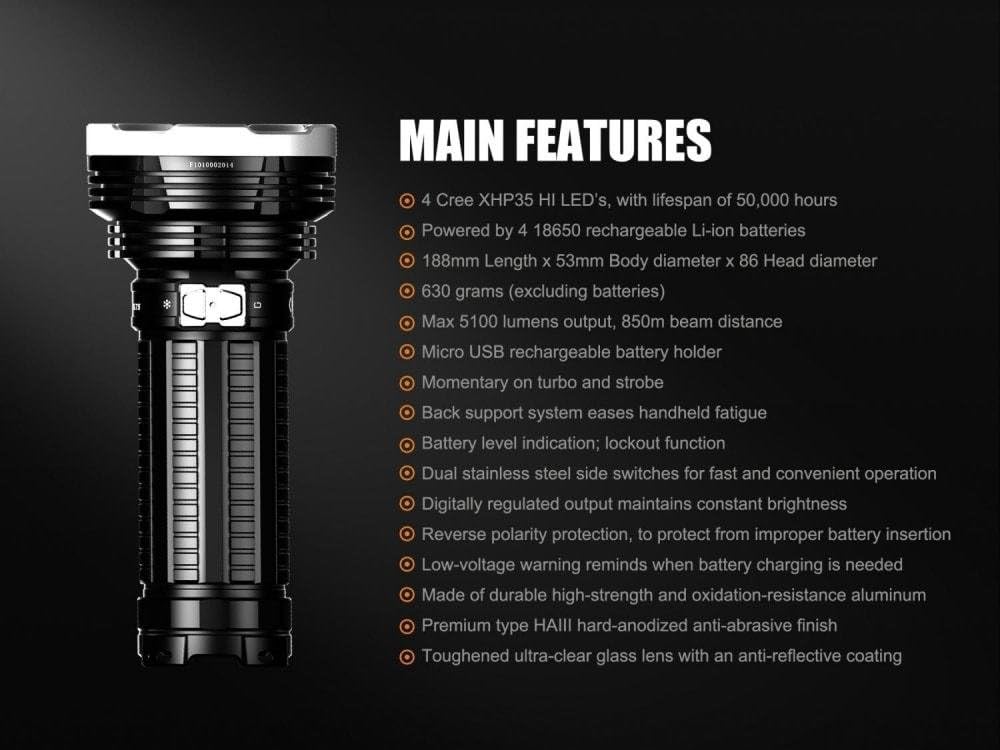 5100 Lumen 4 LED Flashlight M1441