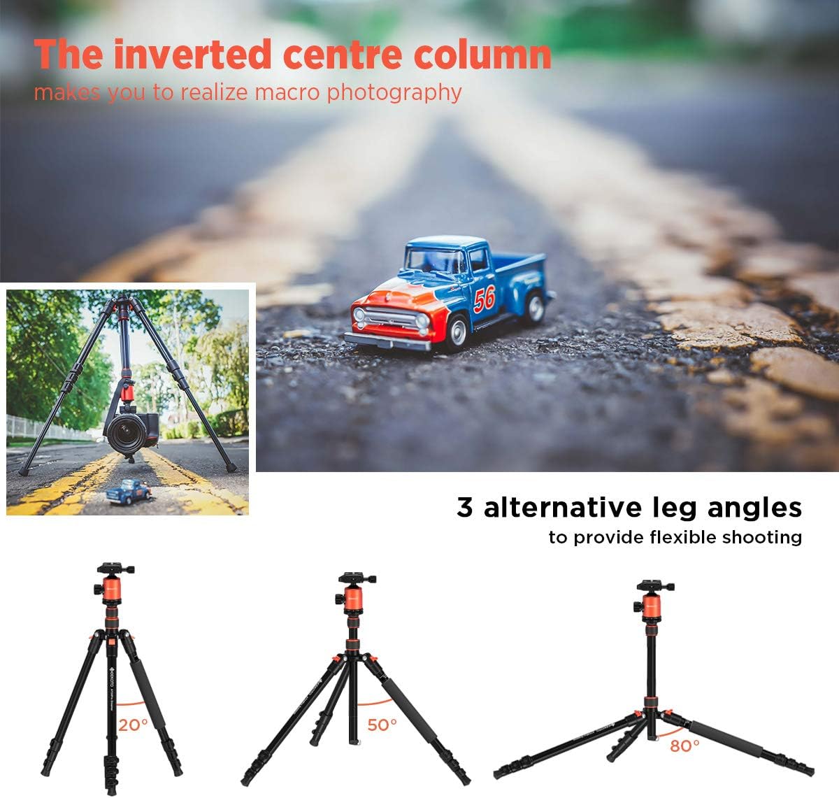 77’’ Aluminum Camera Tripod with 360 Degree Ball Head L225