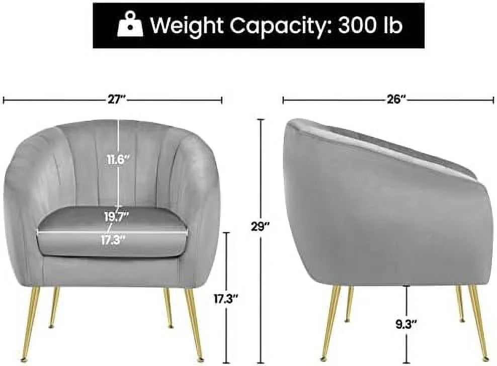 Sherpa Accent Chair with Gold Metal Legs N456