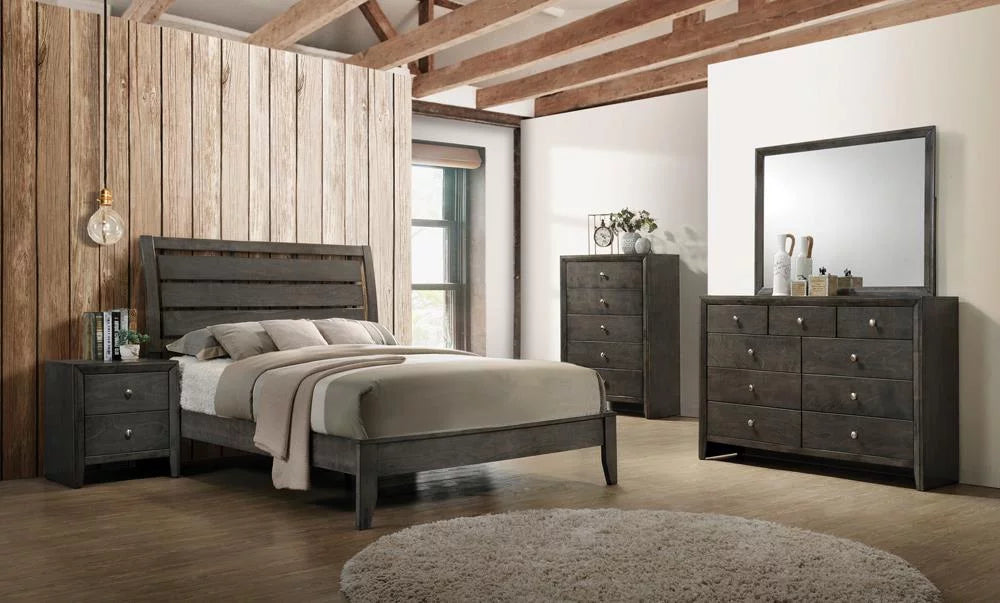Queen Sleigh Bedroom Set Mod Grey Z4022