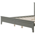 King Size Grey Solid Wood Platform Bed Frame with Headboard X130589