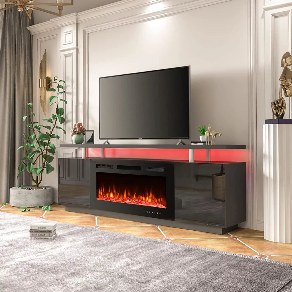 White Fireplace TV Stand with 40'' Electric Fireplace B291