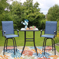 3 Pieces Outdoor Swivel Bar Stool Bistro Set Y720