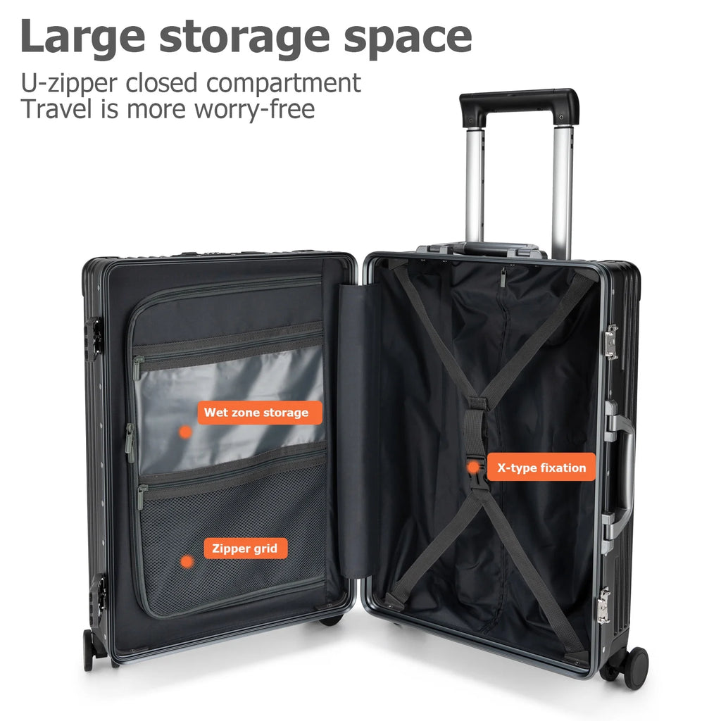 Aluminium Frame Hardside Expandable Spinner Wheel Luggage S4354