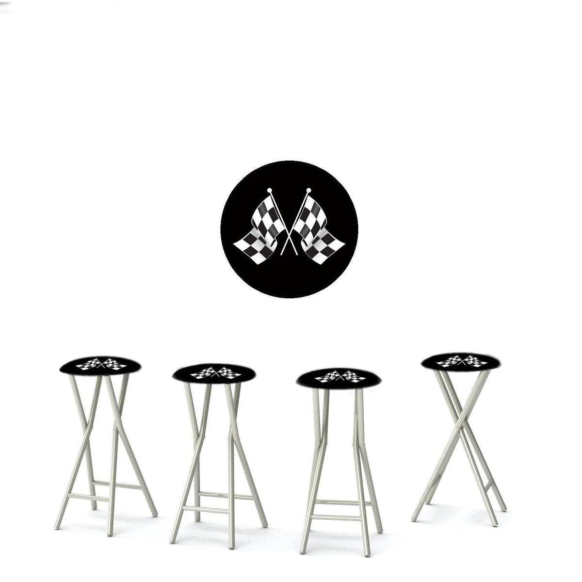 Set of 4 Padded Bar Stools Y6369
