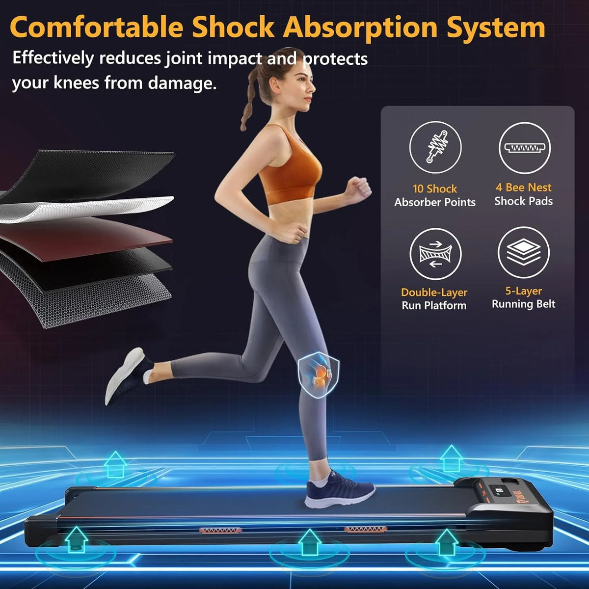 Under Desk Treadmill 2 in 1 Black T594519