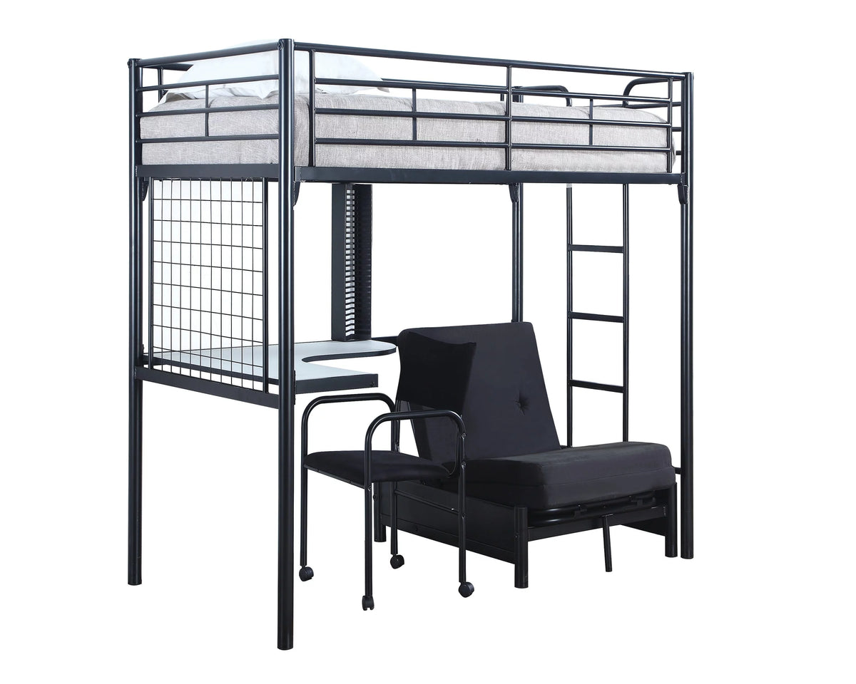 Black Twin Loft Bed C7762