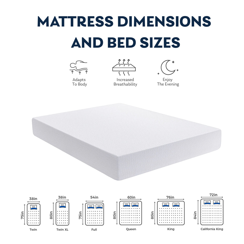 Blue 8 inch Cooling Gel Memory Foam Mattress I238