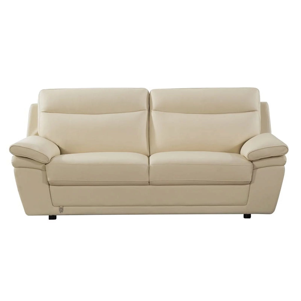 Cream Color Italian Leather Sofa A666