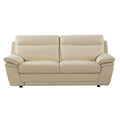 Cream Color Italian Leather Sofa A666