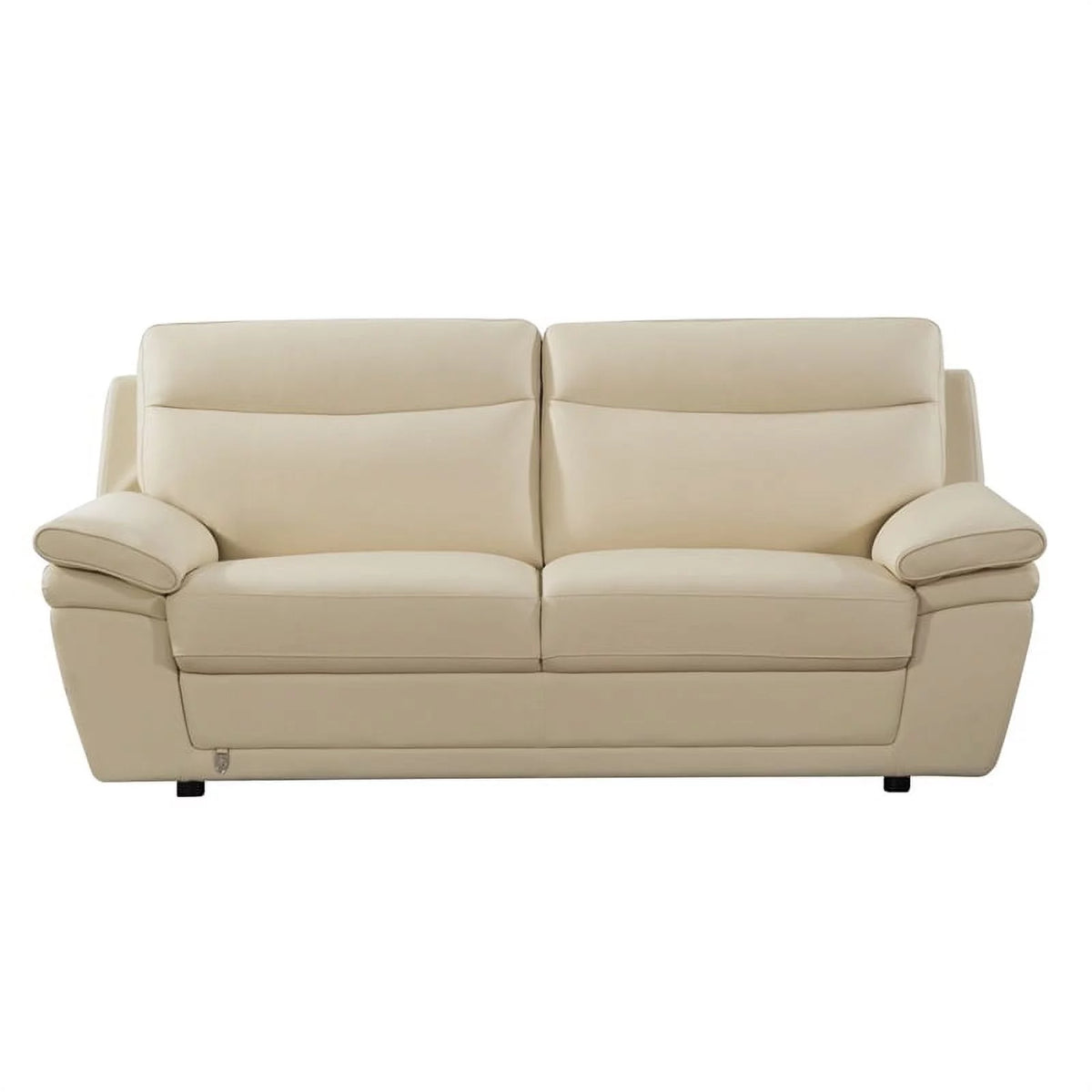 Cream Color Italian Leather Sofa A666