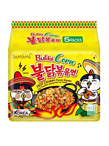 Hot Chicken Corn Flavor Ramen 4.59 Ounce (Pack of 5) P27741