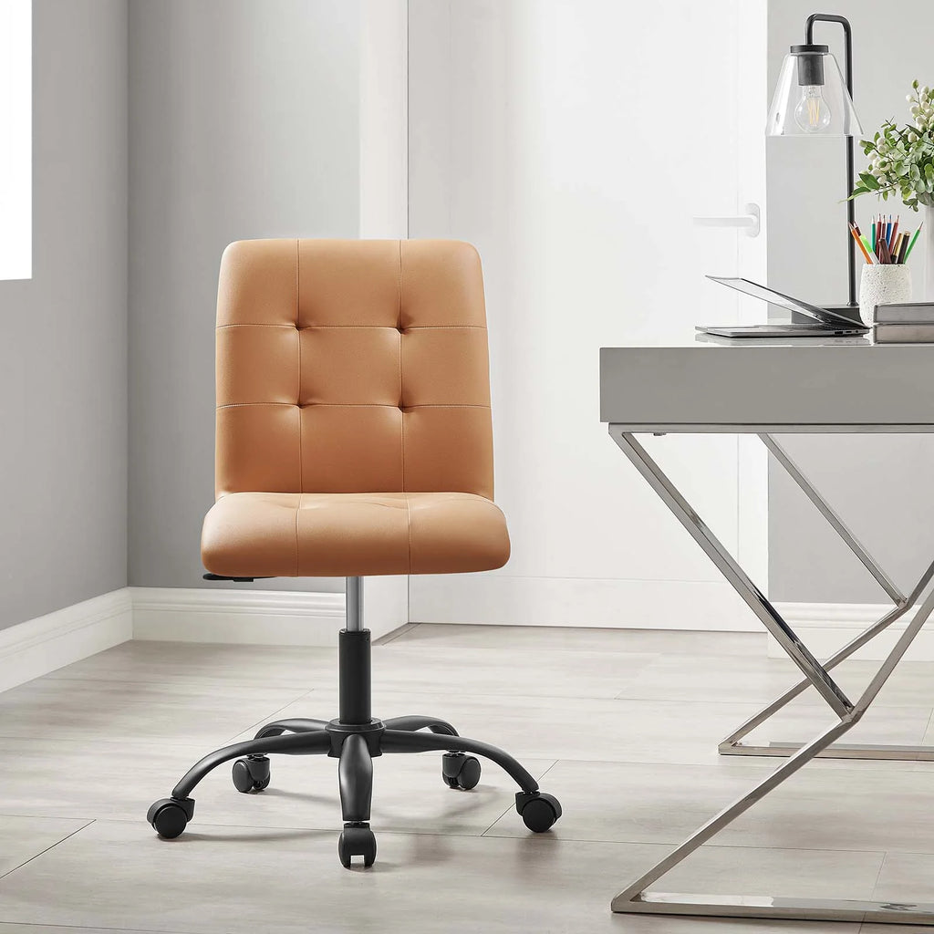 Black Tan Armless Office Chair C941159