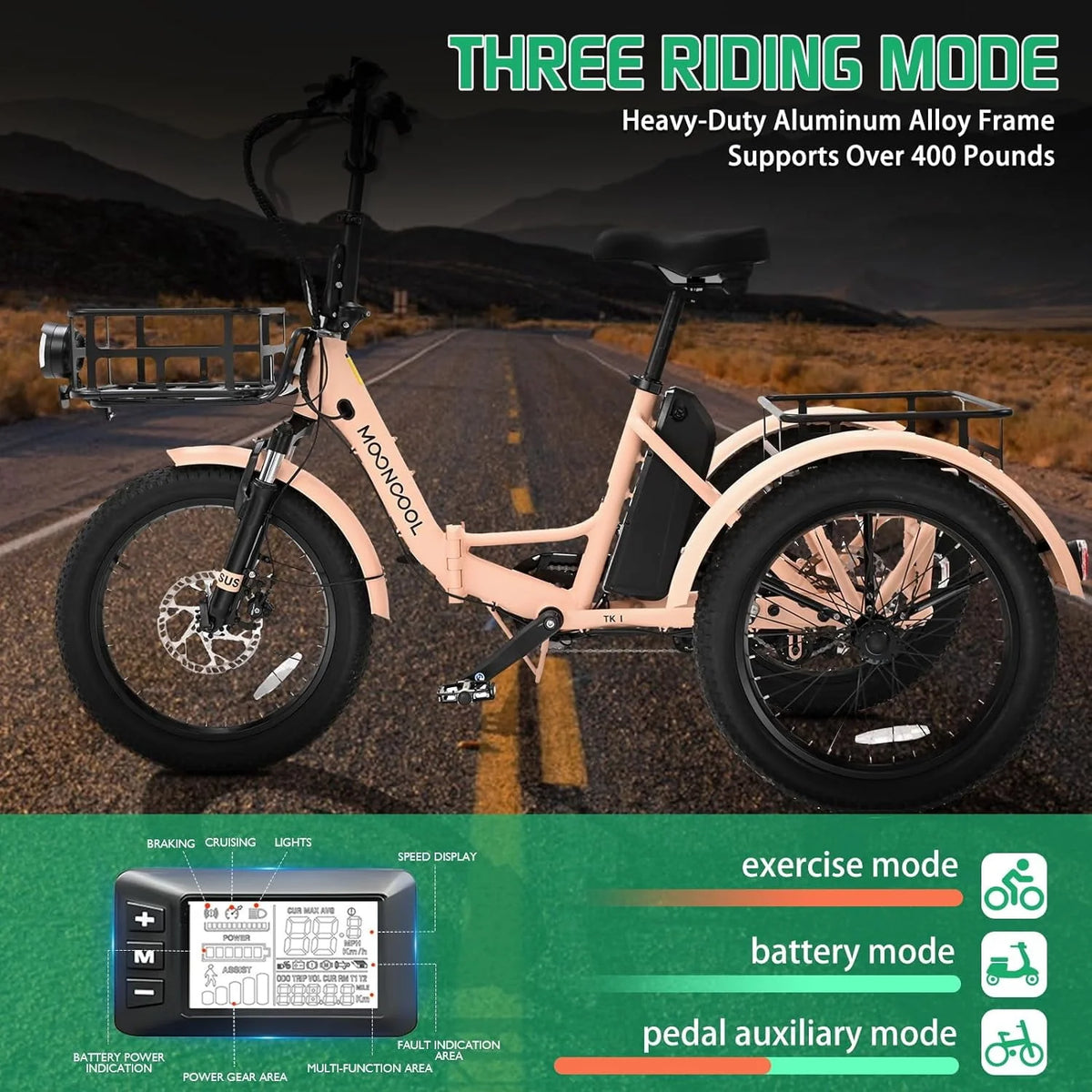 350W 36V 7 Speeds Electric Tricycle E891490