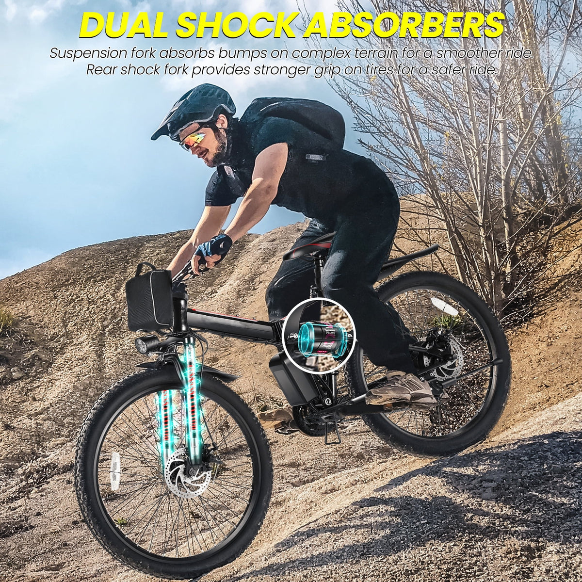 500W 26" Folding Electric Bicycle U89196