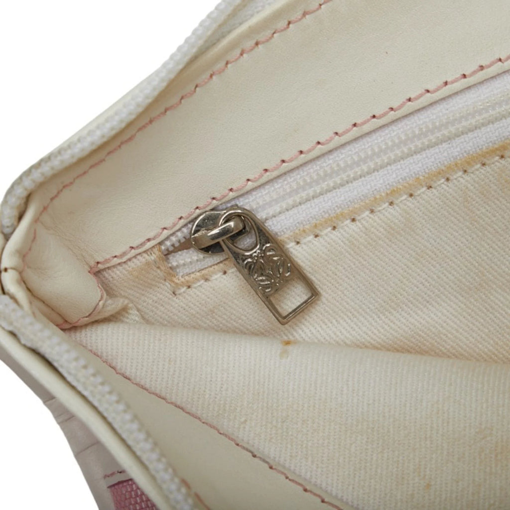 Pre-Owned Pink White Canvas Leather Shoulder Bag M118981