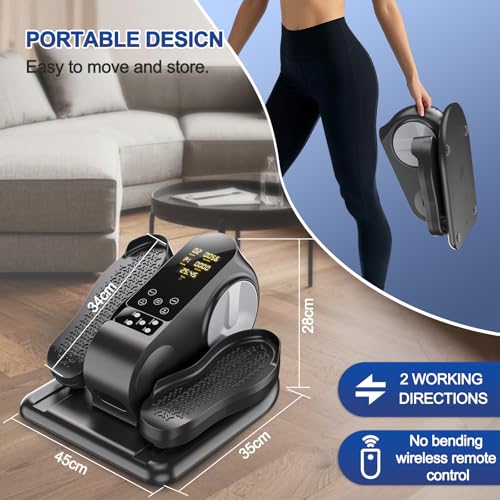Under Desk Elliptical Machine Portable Seated Pedal Exerciser with Remote Control P155
