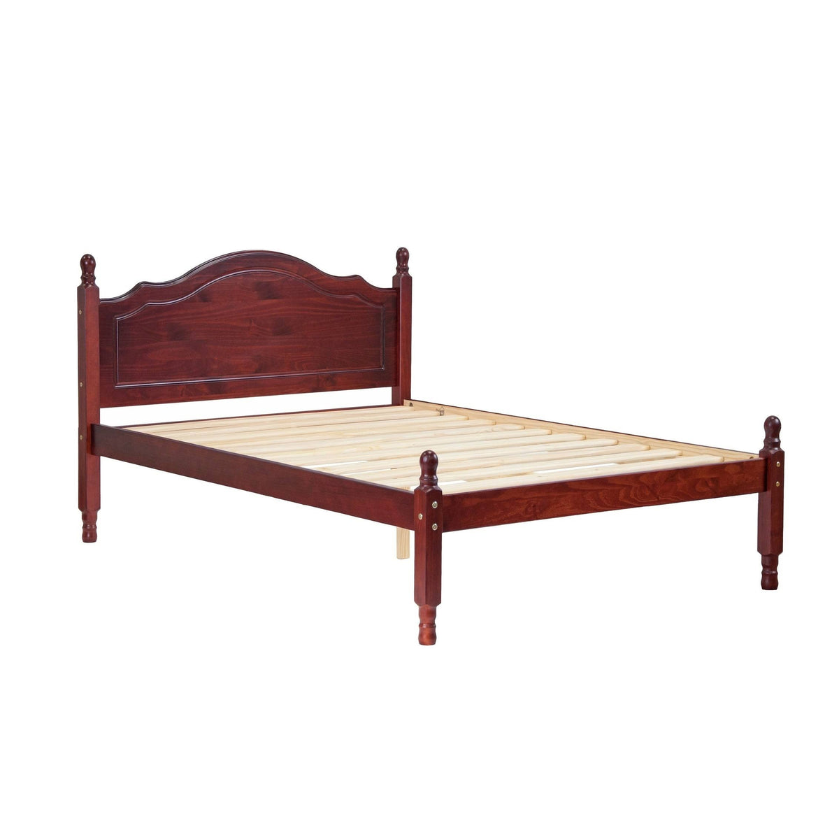 Full Size Solid Wood Panel Platform Bed in Mahogany Z260