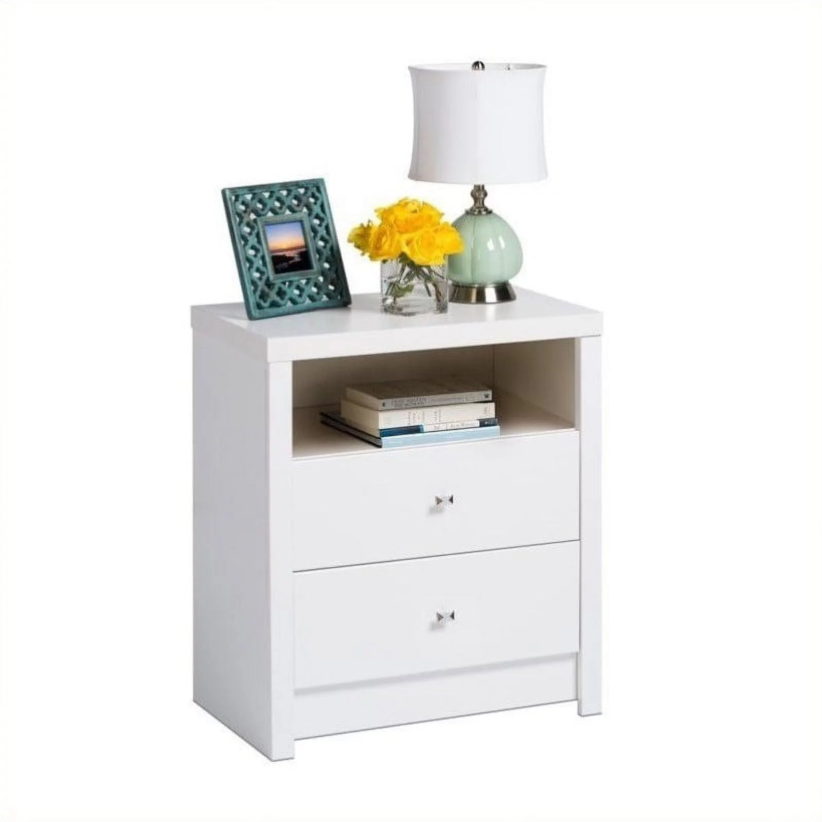 White 6-Drawer Dresser and 2 Nightstands W3431